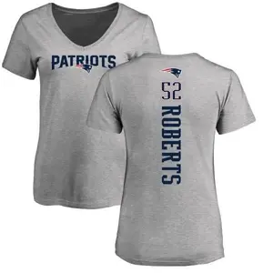 Women's Elandon Roberts New England Patriots Backer V-Neck T-Shirt - Ash