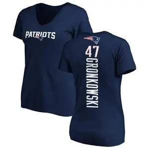 Women's Glenn Gronkowski New England Patriots Backer Slim Fit T-Shirt - Navy