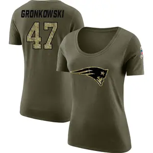Women's Glenn Gronkowski New England Patriots Salute to Service Olive Legend Scoop Neck T-Shirt