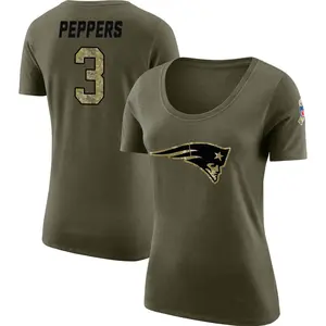 Women's Jabrill Peppers New England Patriots Salute to Service Olive Legend Scoop Neck T-Shirt