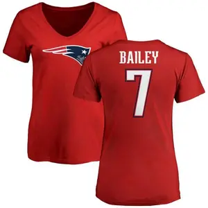 Women's Jake Bailey New England Patriots Name & Number Logo Slim Fit T-Shirt - Red