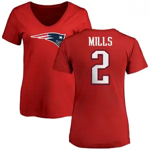 Women's Jalen Mills New England Patriots Name & Number Logo Slim Fit T-Shirt - Red