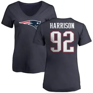 Women's James Harrison New England Patriots Name & Number Logo T-Shirt - Navy