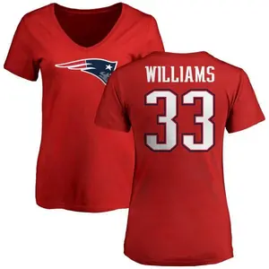 Women's Joejuan Williams New England Patriots Name & Number Logo Slim Fit T-Shirt - Red