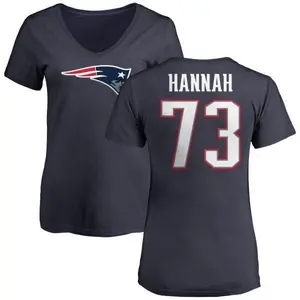 Women's John Hannah New England Patriots Name & Number Logo T-Shirt - Navy