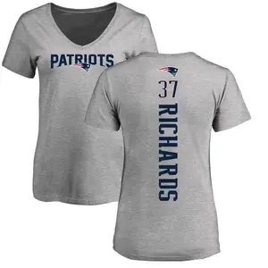 Women's Jordan Richards New England Patriots Backer V-Neck T-Shirt - Ash