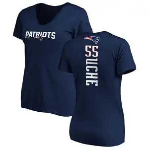 Women's Josh Uche New England Patriots Backer Slim Fit T-Shirt - Navy