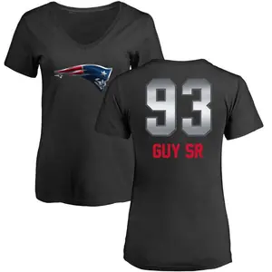 Women's Lawrence Guy New England Patriots Midnight Mascot T-Shirt - Black