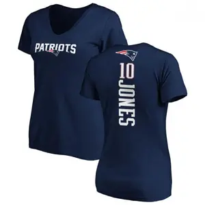 Women's Mac Jones New England Patriots Backer Slim Fit T-Shirt - Navy