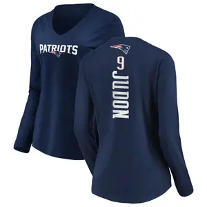 Women's Matthew Judon New England Patriots Backer Slim Fit Long Sleeve T-Shirt - Navy