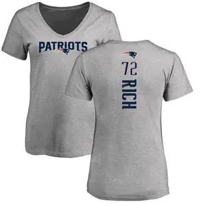 Women's Max Rich New England Patriots Backer V-Neck T-Shirt - Ash
