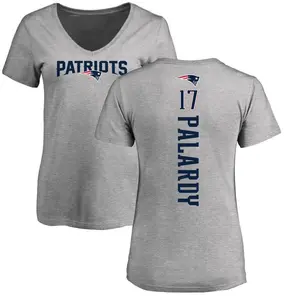 Women's Michael Palardy New England Patriots Backer V-Neck T-Shirt - Ash