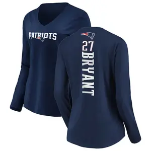 Women's Myles Bryant New England Patriots Backer Slim Fit Long Sleeve T-Shirt - Navy
