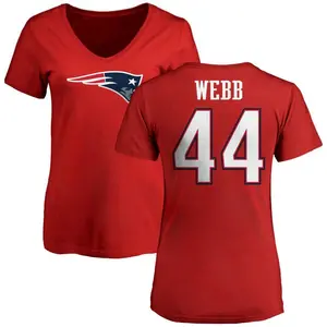 Women's Raleigh Webb New England Patriots Name & Number Logo Slim Fit T-Shirt - Red