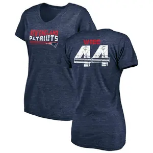 Women's Raleigh Webb New England Patriots Retro Tri-Blend V-Neck T-Shirt - Navy