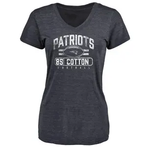 Women's Sam Cotton New England Patriots Flanker Tri-Blend T-Shirt - Navy