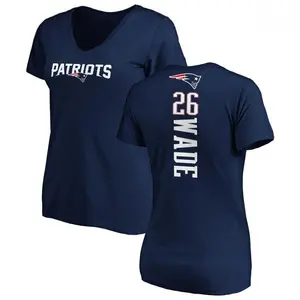 Women's Shaun Wade New England Patriots Backer Slim Fit T-Shirt - Navy