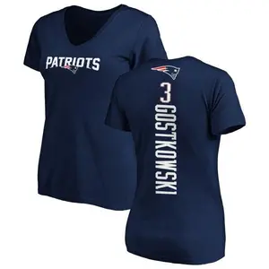 Women's Stephen Gostkowski New England Patriots Backer Slim Fit T-Shirt - Navy