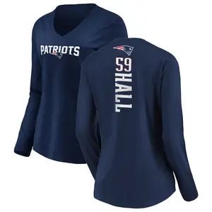 Women's Terez Hall New England Patriots Backer Slim Fit Long Sleeve T-Shirt - Navy