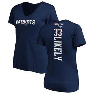 Women's William Likely New England Patriots Backer Slim Fit T-Shirt - Navy