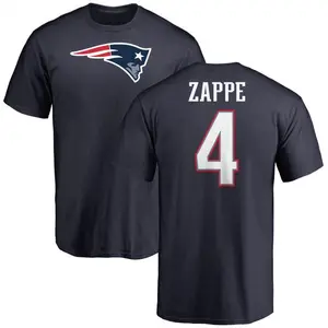 Youth Bailey Zappe New England Patriots Name & Number Logo T-Shirt - Navy