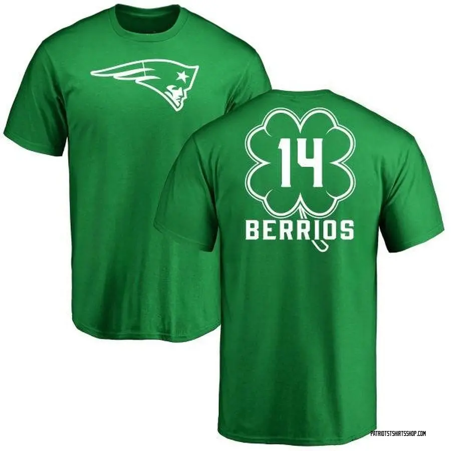 Youth Braxton Berrios New England Patriots Green St. Patrick's Day ...