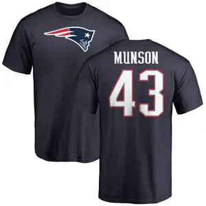 Youth Calvin Munson New England Patriots Name & Number Logo T-Shirt - Navy