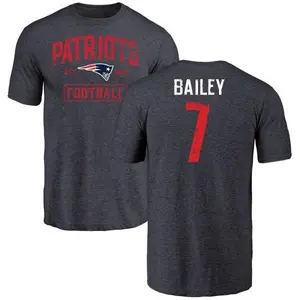 Youth Jake Bailey New England Patriots Navy Distressed Name & Number Tri-Blend T-Shirt