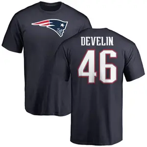 Youth James Develin New England Patriots Name & Number Logo T-Shirt - Navy