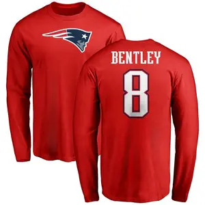 Youth Ja'Whaun Bentley New England Patriots Name & Number Logo Long Sleeve T-Shirt - Red