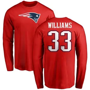 Youth Joejuan Williams New England Patriots Name & Number Logo Long Sleeve T-Shirt - Red