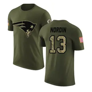 Youth Quinn Nordin New England Patriots Olive Salute to Service Legend T-Shirt