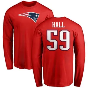 Youth Terez Hall New England Patriots Name & Number Logo Long Sleeve T-Shirt - Red