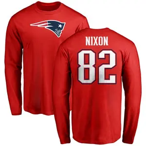 Youth Tre Nixon New England Patriots Name & Number Logo Long Sleeve T-Shirt - Red